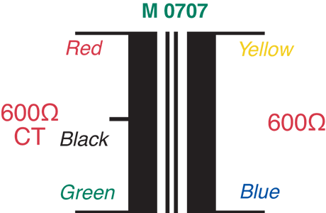 Audio Transformers  600 Ohm / 600 Ohm Shielded Bridging Transformer M0707