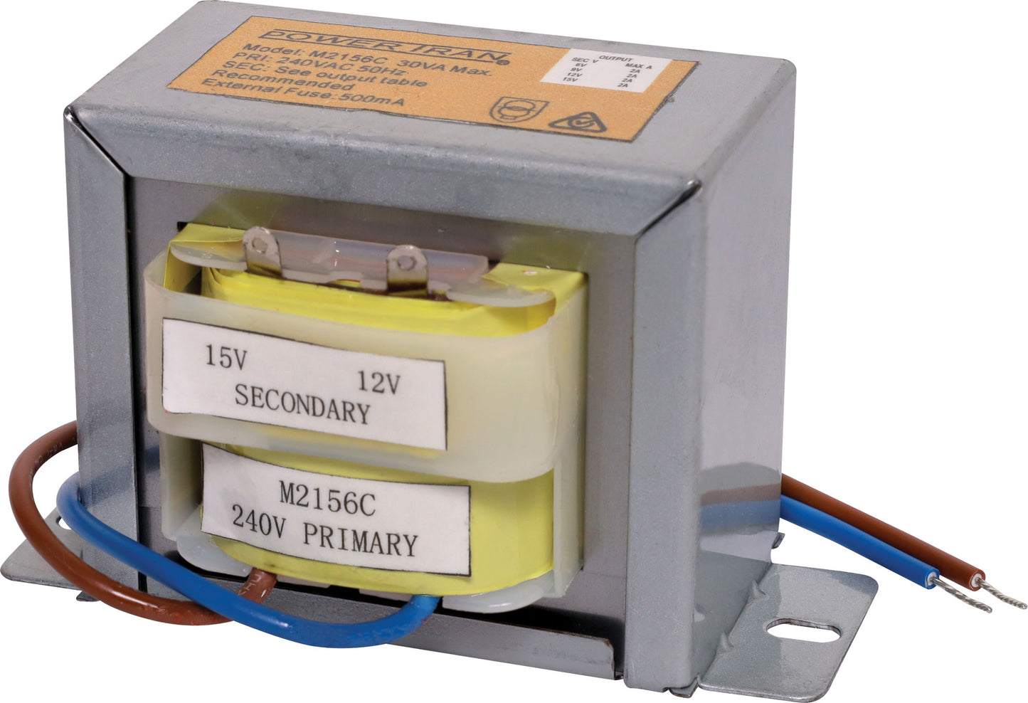 EI Core Transformer 6-15V / 240V 2A M2156C