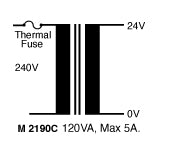 EI Core Transformers 24V / 240V 5A EI Core Transformer M2190c