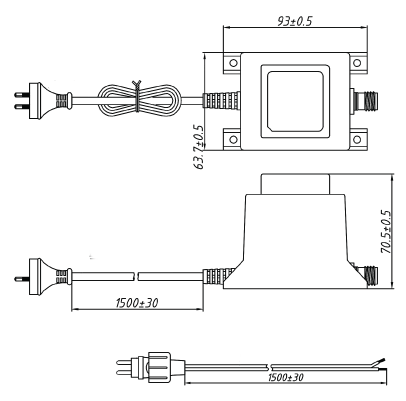 Power Adapter IP68 12V AC 6A Appliance Transformer M6010