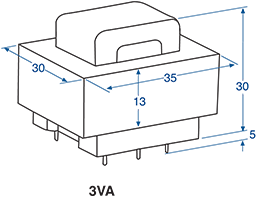 EI Core Transformer 5VA 15+15V PCB M7070A