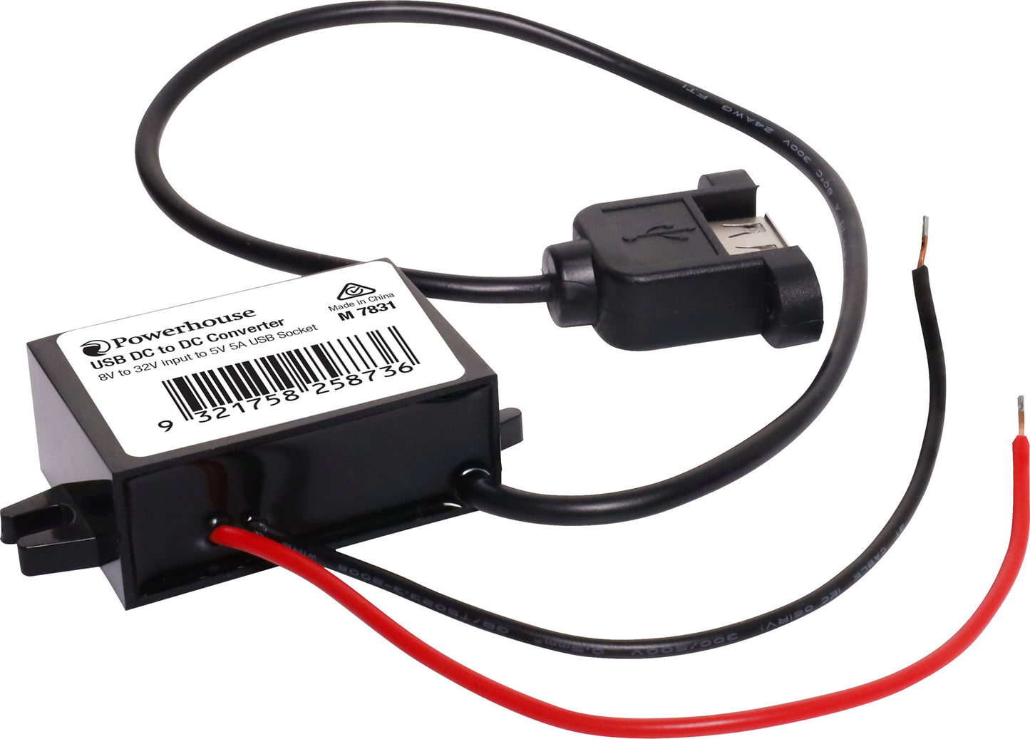 DC-DC Convertor 8-32V Input To 5V 3A USB Output Socket M7831