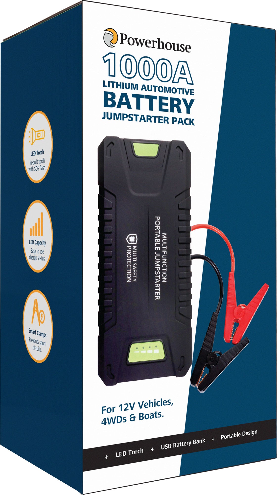 Battery Charger 20000mAh 1000A Lithium Vehicle Battery Jumpstarter Pack M8194A