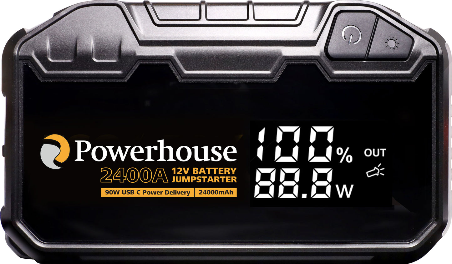 Battery Charger 24000mAh 2400A Lithium Vehicle Battery Jumpstarter Pack M8195C