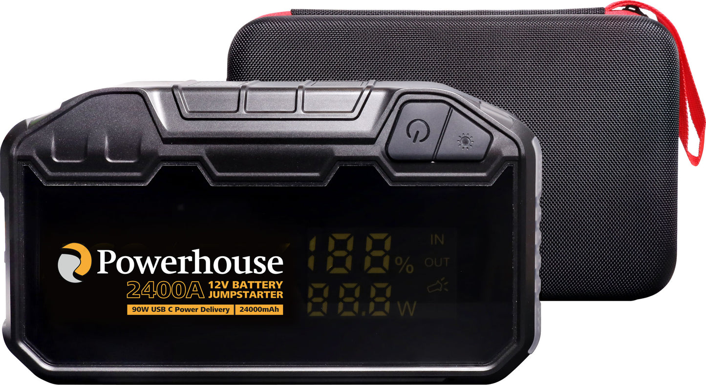 Battery Charger 24000mAh 2400A Lithium Vehicle Battery Jumpstarter Pack M8195C