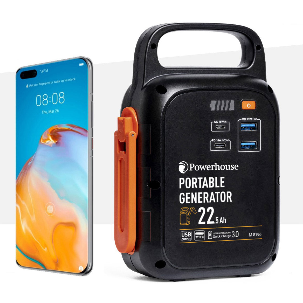 Power Bank 83Wh USB Portable DC Power Generator & Camp Light M8196