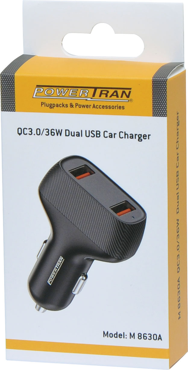 USB Charging QC3.0/36W Dual USB Car Charger M8630A