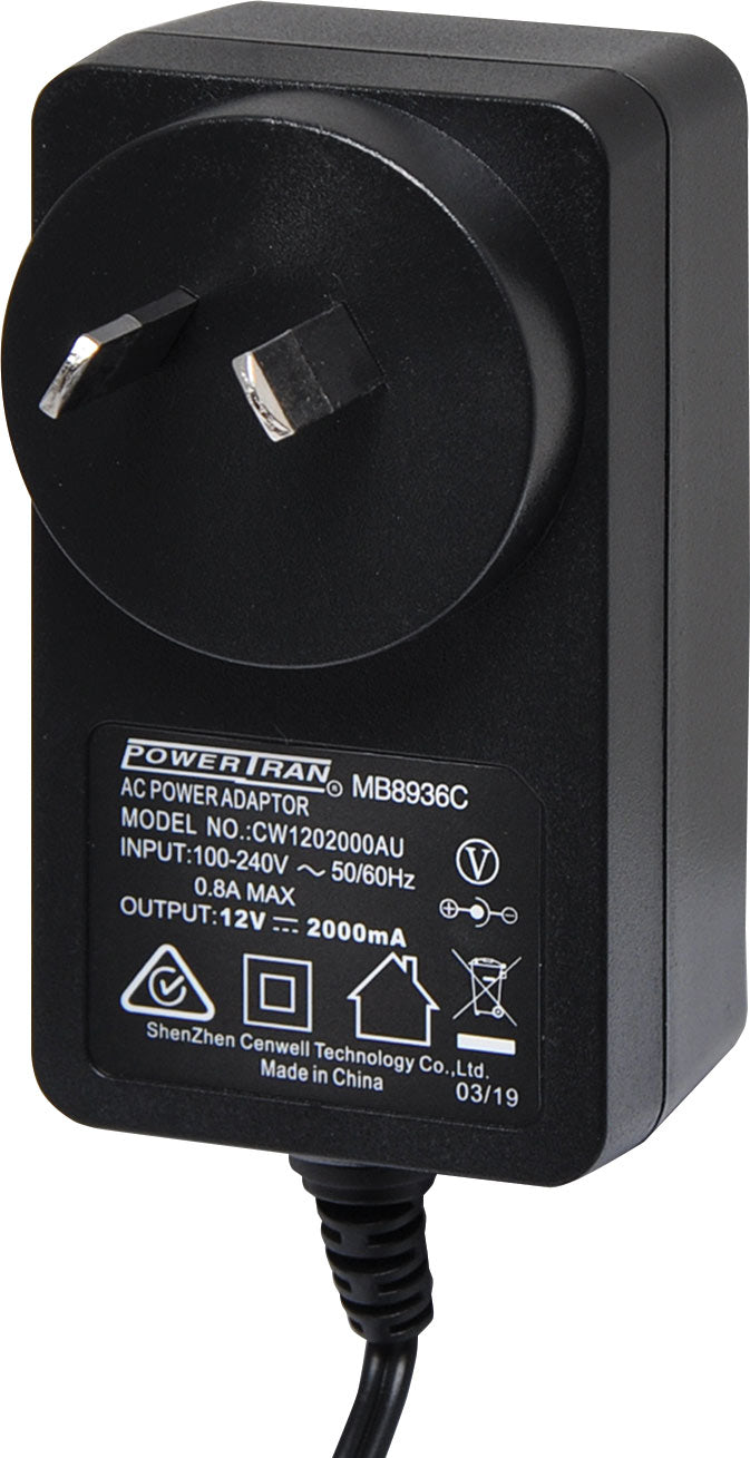 Power Adapter 12V DC 2A Appliance Power Supply Adapter (2.5mm) MB8936C