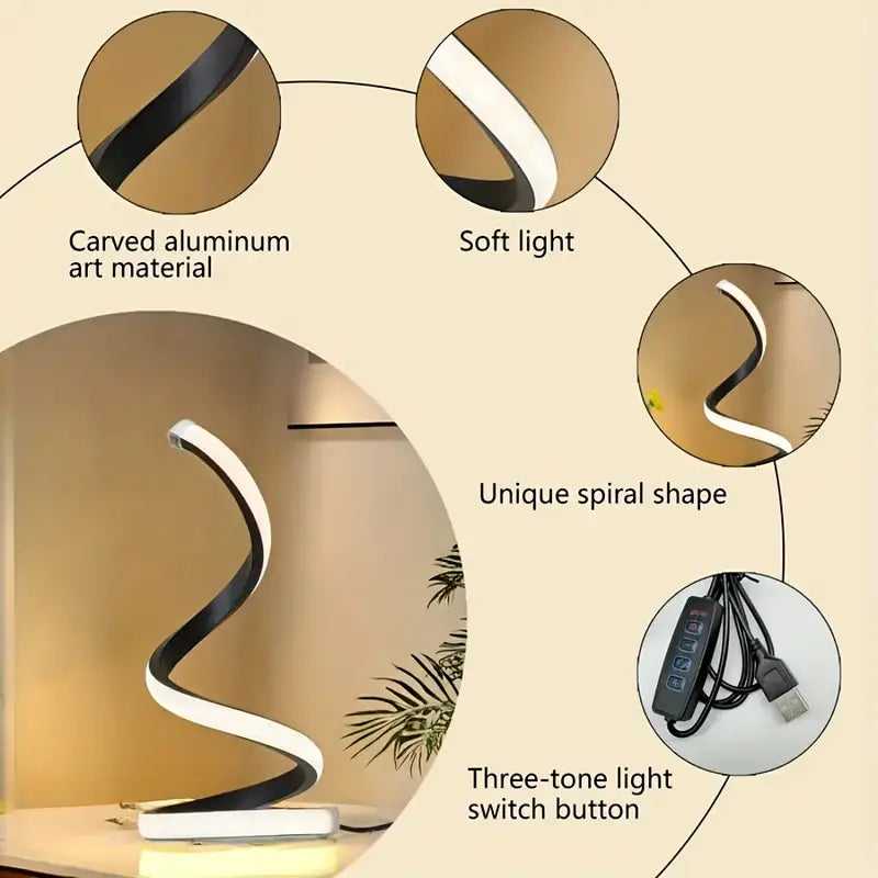 Lamp Spiral USB Adjustable Brightness MF176270/BK