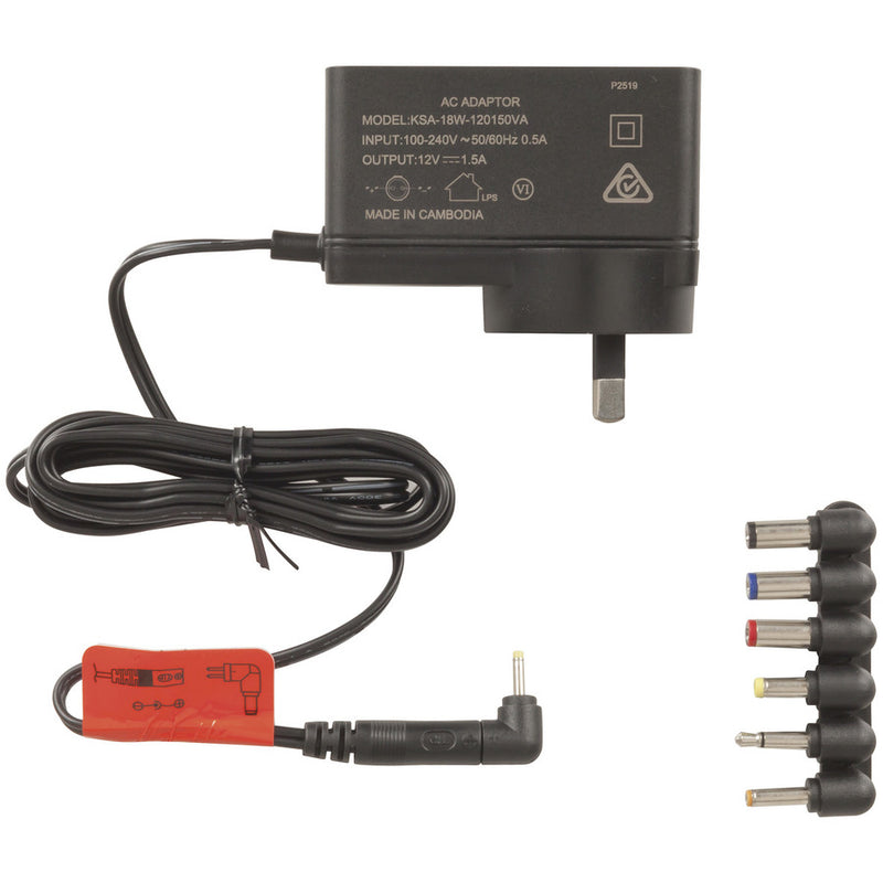 Mains Adaptor 12V DC 1.5A 7DC Plugs MP3486