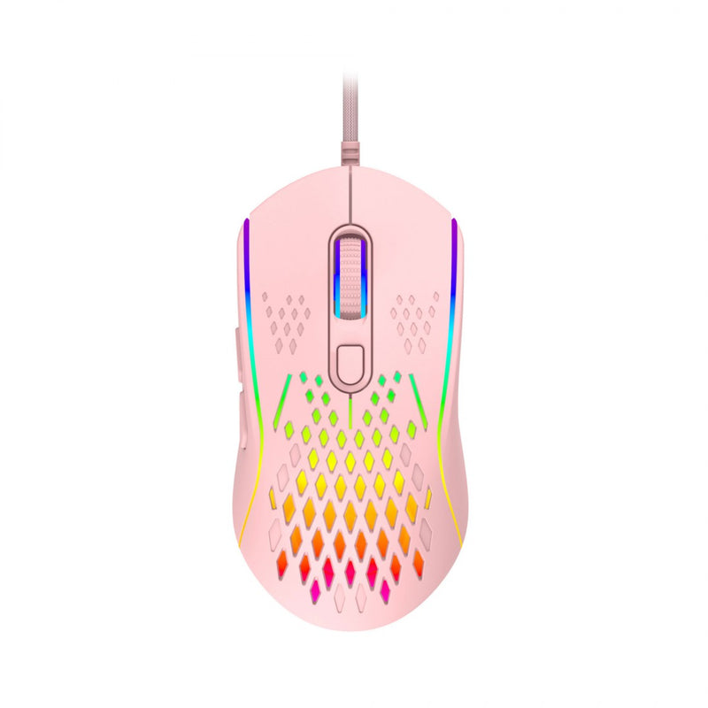 LASER Wired Gaming RGB Mouse Pink 12800 DPI MSE-M1210-PK