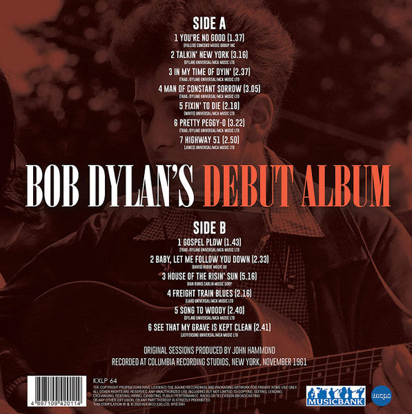 LP 12In Bob Dylan Debut Album KXLP64