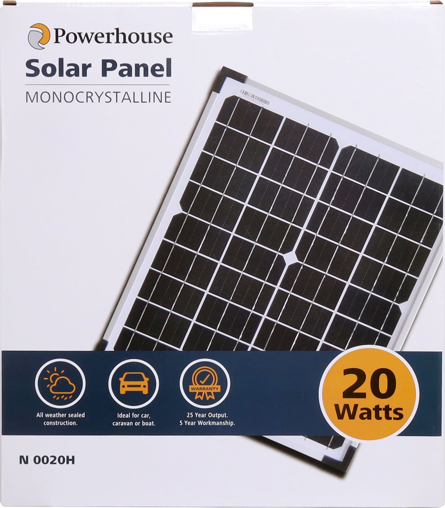 PV Solar Panels 20W 12V Monocrystalline N0020H