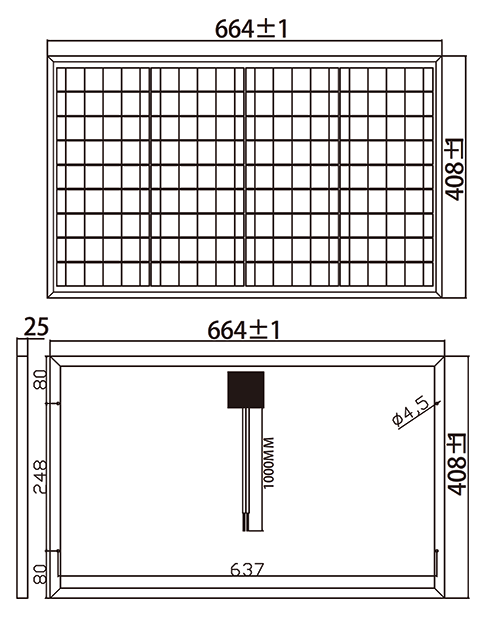 PV Solar Panel 40W 12V Monocrystalline N0040F