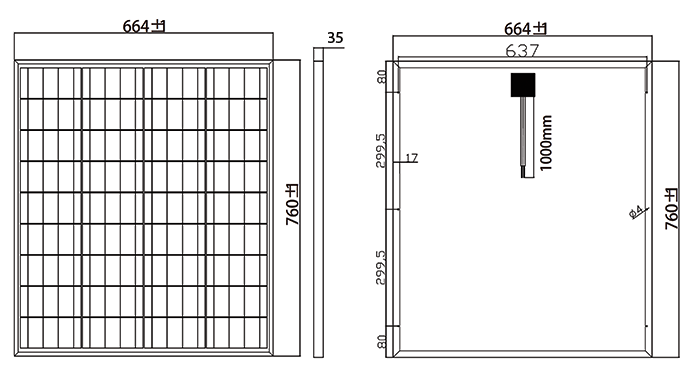 PV Solar Panel 80w 12v Monocrystalline N0080G