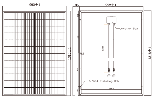 PV Solar Panel 225W 24V Monocrystalline N0225F