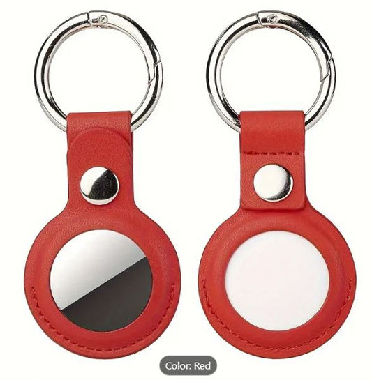 Airtags Case Faux Leather Key Ring Red NB51023R