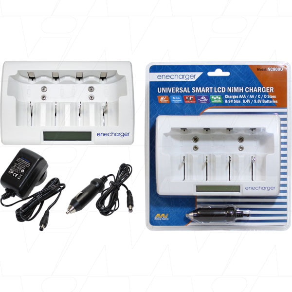 Enecharger Smart LCD NIMH Battery Charger AAA, AA, C, D & 9V Nc800u