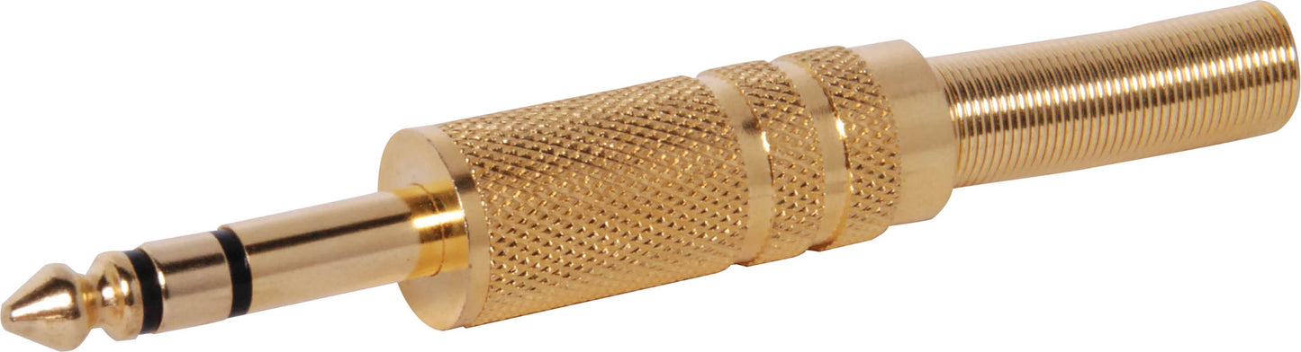 Jack Plug 6.5mm Metal Stereo Gold Line P0056A