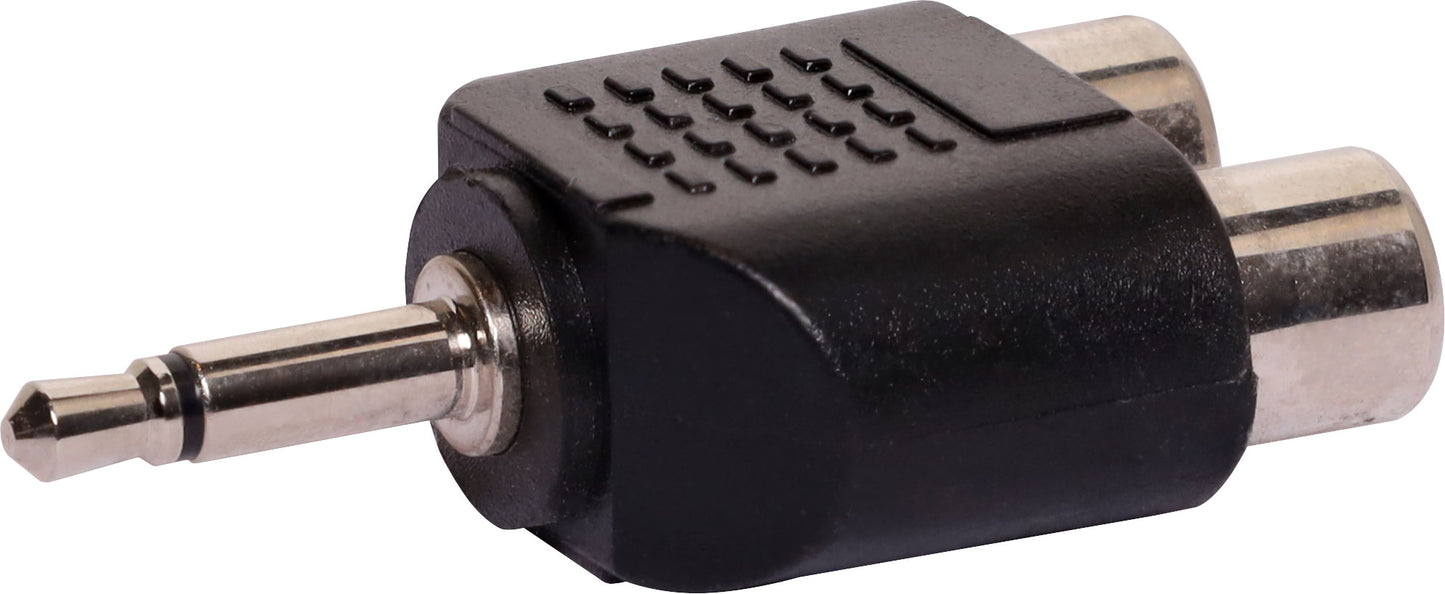 RCA Adapter 2 RCA Female to 3.5mm Mono Plug P0371