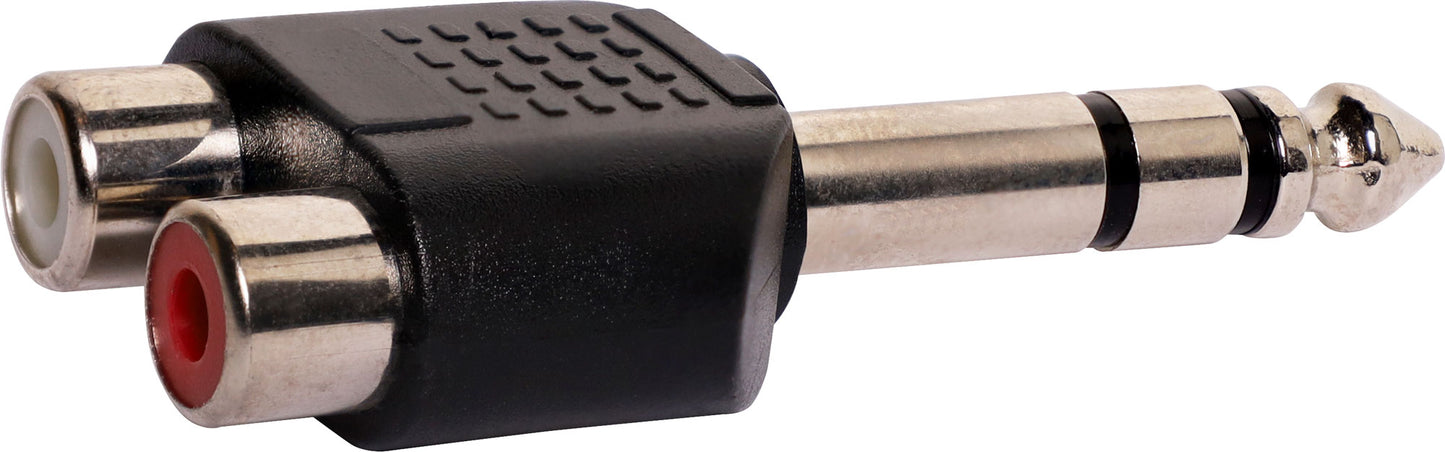 RCA Adapter 2 RCA Female to 6.35 Stereo Plug P0374