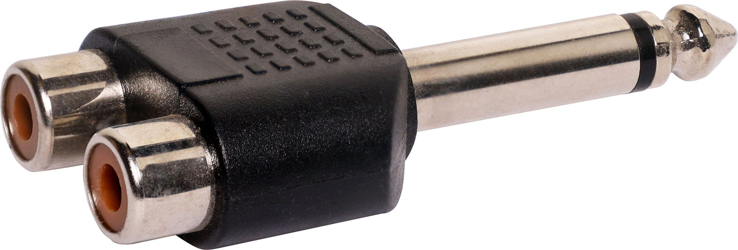 RCA Adapter 2 RCA Female to 6.35mm Plug P0377