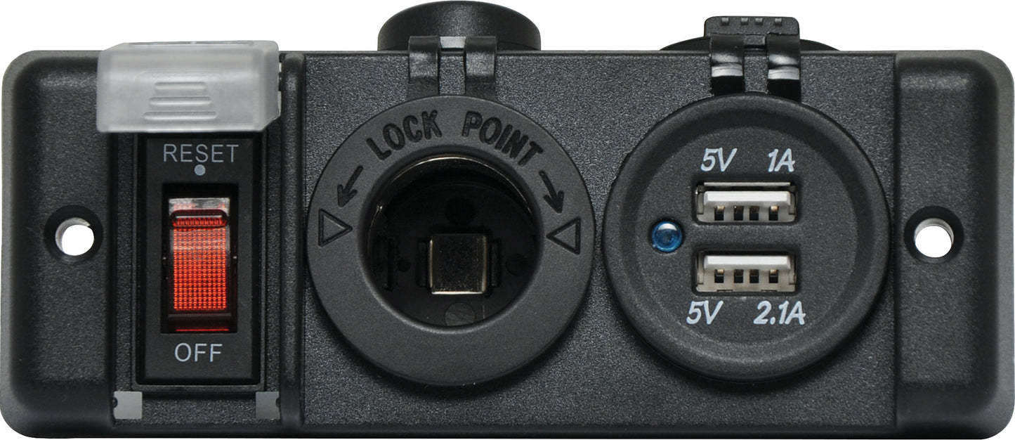 Car Accessory Flush Panel Mount Dual USB P0697