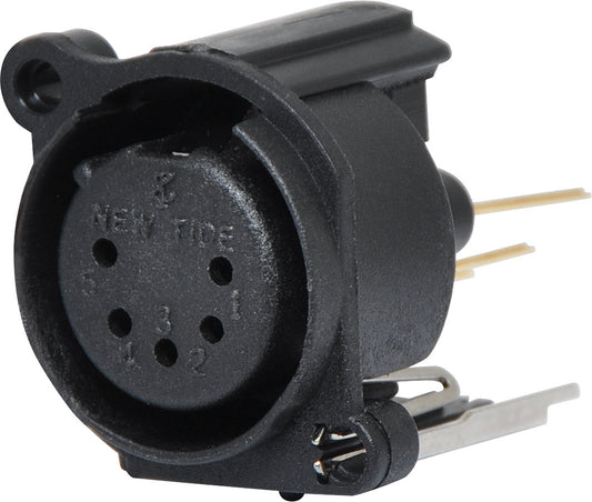 XLR Connector 5 Pin Female Vertical PCB Compact XLR Connector P0886