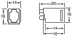 Modular RJ Connector RJ10 4P4C Modular Socket Top Entry PCB Mount P1462