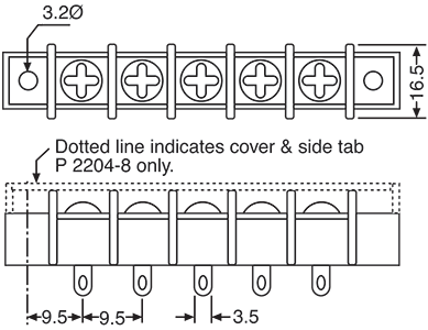 Screw Terminal 2 Way Barrier Terminal Block P2072A