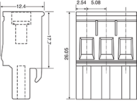 Pluggable Headers 3 Way 5.08mm Vert. Pluggable Terminal Plug P2613