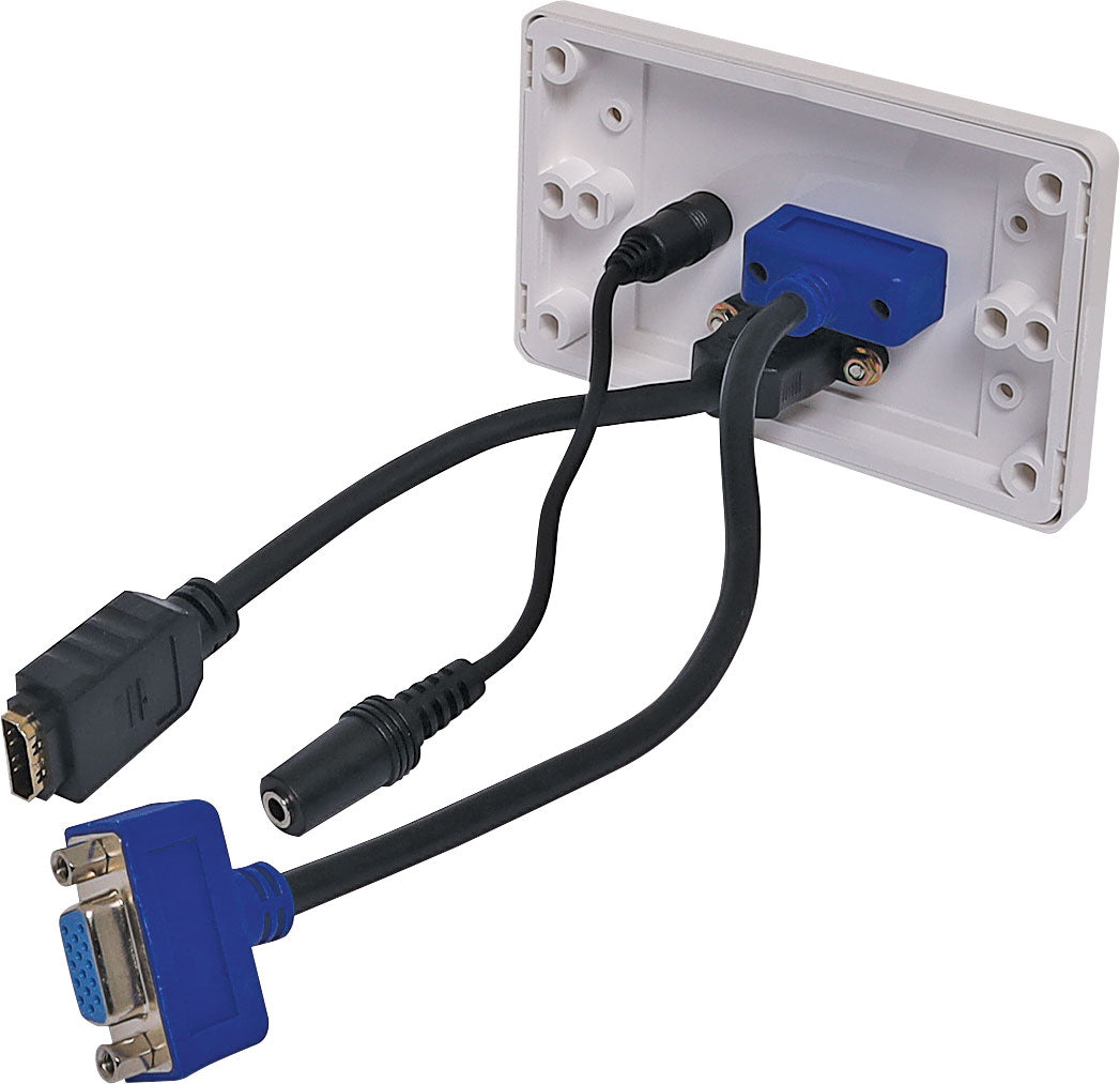 Wall Plate VGA 3.5mm HDMI Dual Cover - Fly Leads P5947