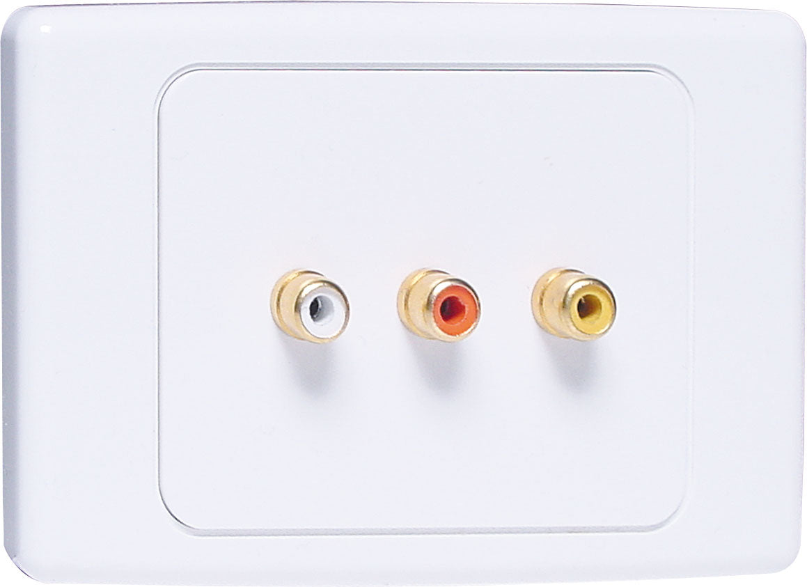 Wall Plate 3 x RCA Clipsal 2000 P6823