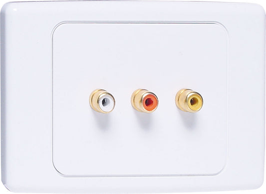 Wall Plate 3 x RCA Clipsal 2000 P6823