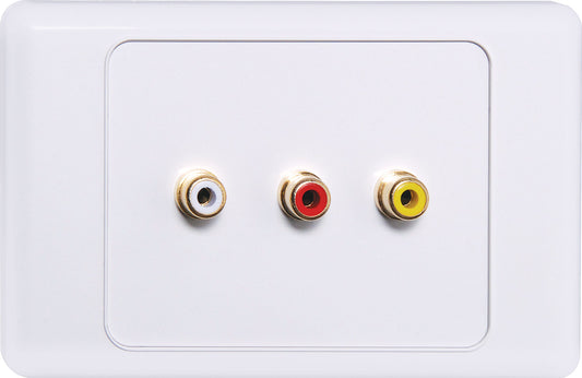 Wall Plate 3 x RCA Dual Cover P6825A