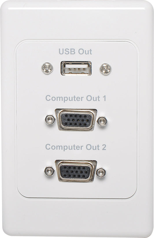 Wall Plate 12 x VGA USB Output Flylead Connection Dual Cover P6867