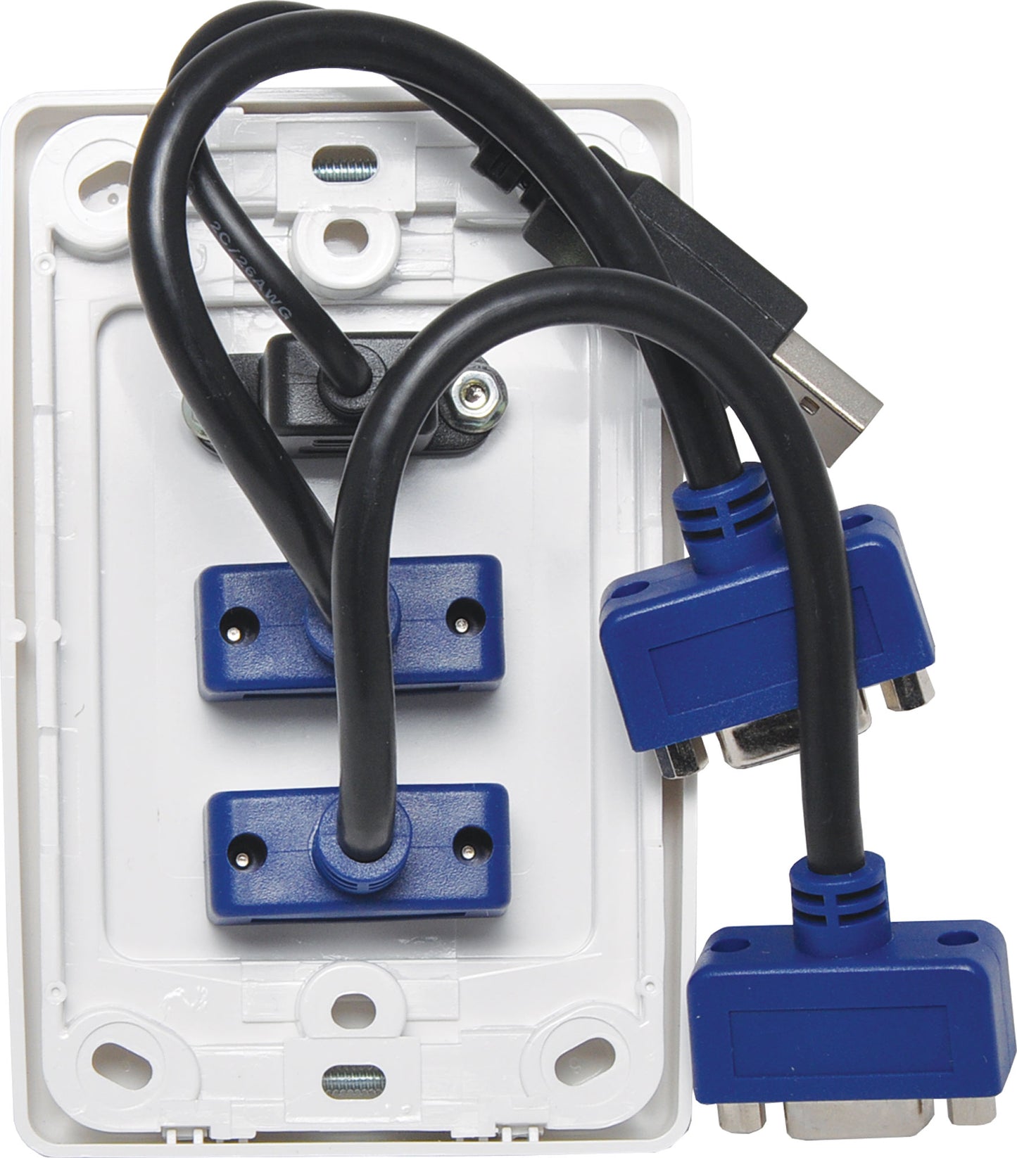 Wall Plate 12 x VGA USB Output Flylead Connection Dual Cover P6867