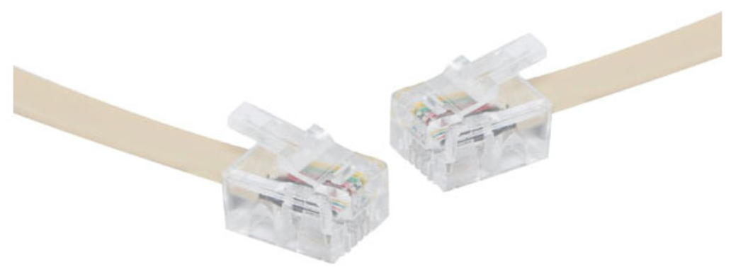 Telephone Cable RJ14 Plug to RJ14 Plug Ivory 15m P7069A