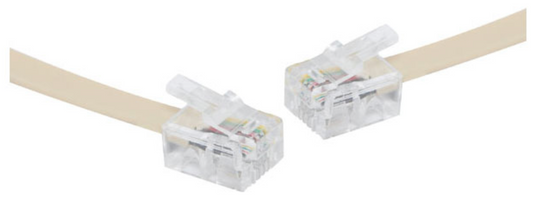 Telephone Cable RJ14 Plug to RJ14 Plug Ivory 15m P7069A