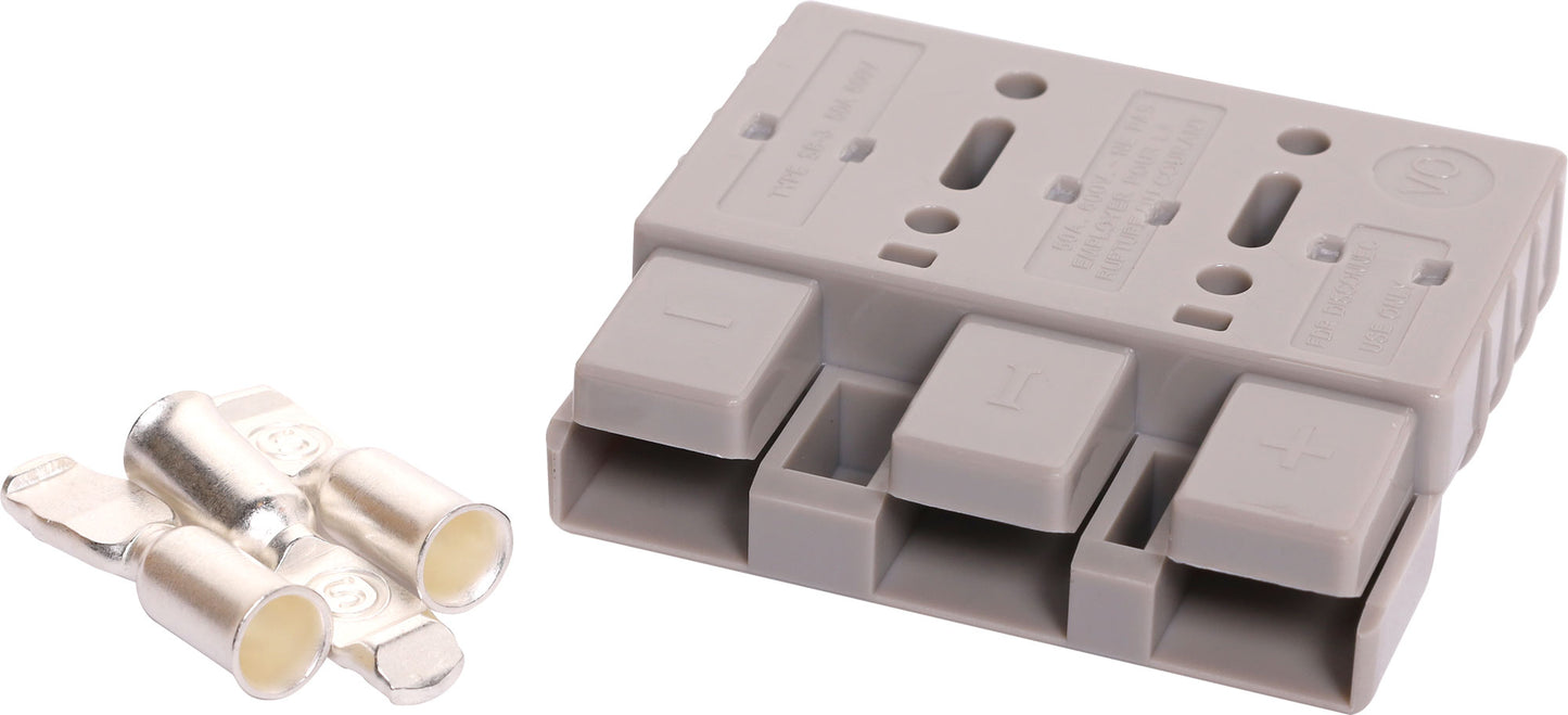 DC Power Connectors 50A 600V Grey 3 Pole DC Anderson Style Power Plug P7780A