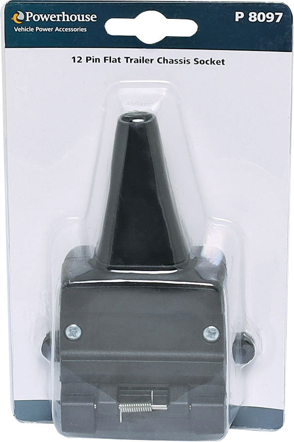 DC Power Connectors 12 Pin Flat Trailer Chassis Socket P8097