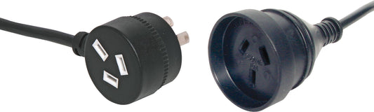 Appliance Power Extension Power Cable Piggyback Mains Black 2m P8271B