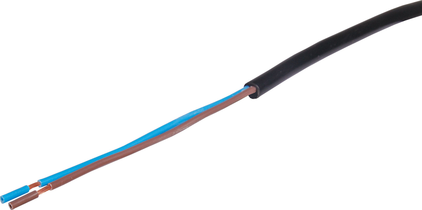 Mains Power Cable Bare Ends 2m 7.5A 2 Pin Black P8403C