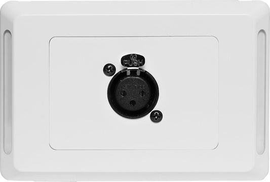 XLR 3 pin Horizontal Microphone Wall Plate - Clipsal Pro PC0446