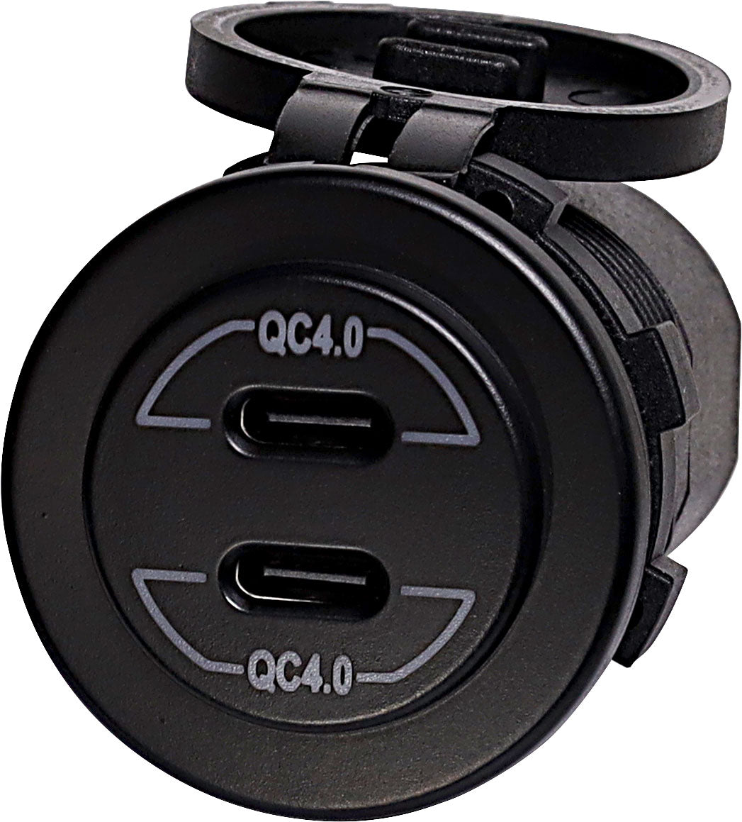 USB Charging Panel Mount Socket Dual USB-C QC4.0 PC0667
