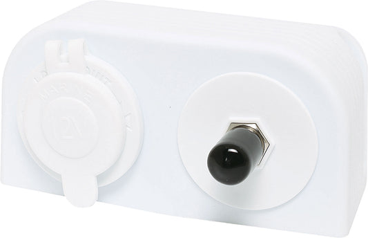 DC Power Connectors 12VDC Female And F Type Connection White Car Accessory Socket PG0680