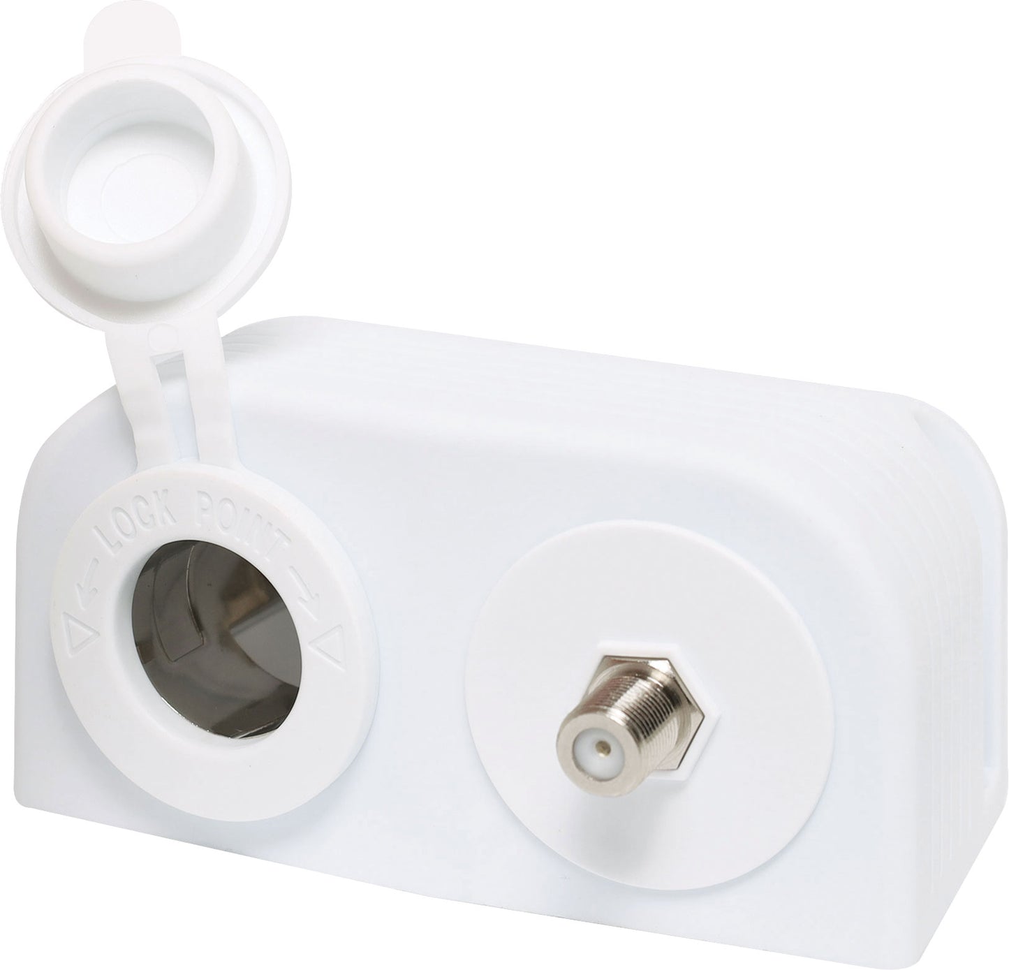 DC Power Connectors 12VDC Female And F Type Connection White Car Accessory Socket PG0680