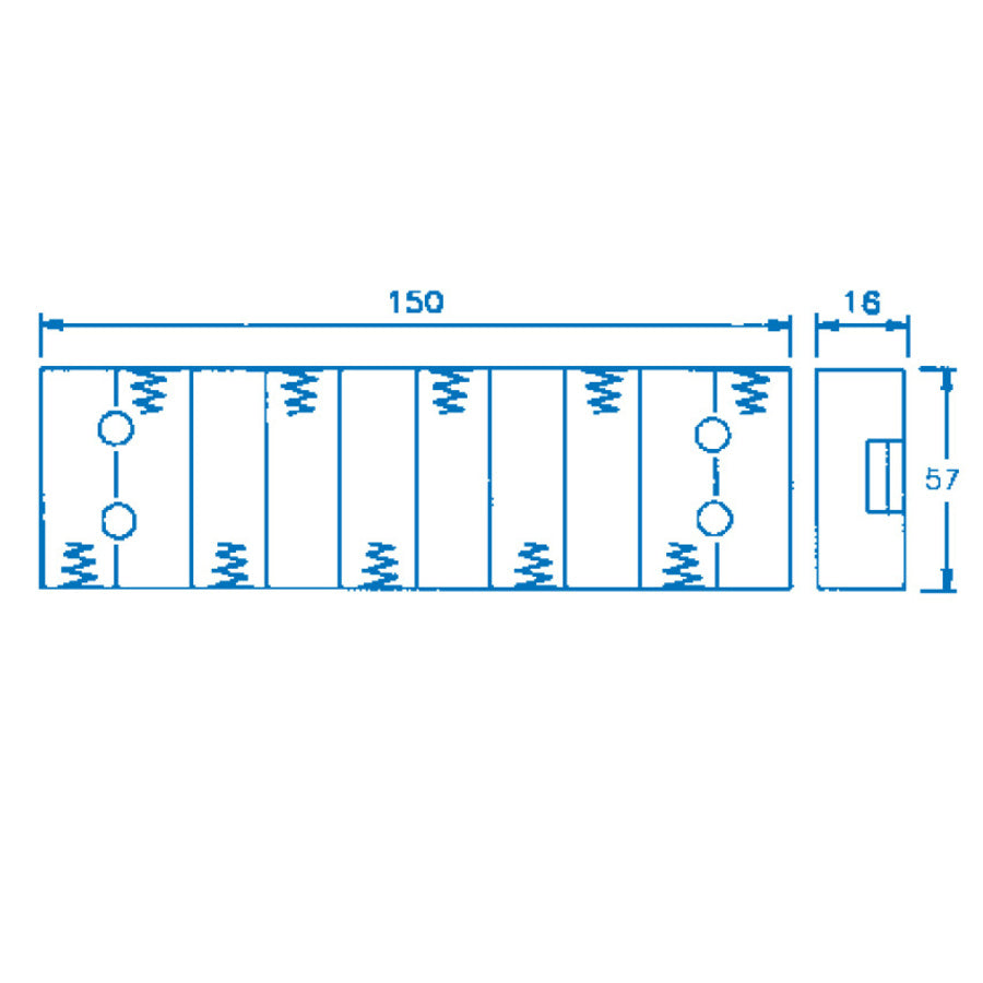 Battery Holder 10 x AA Side by Side PH9210