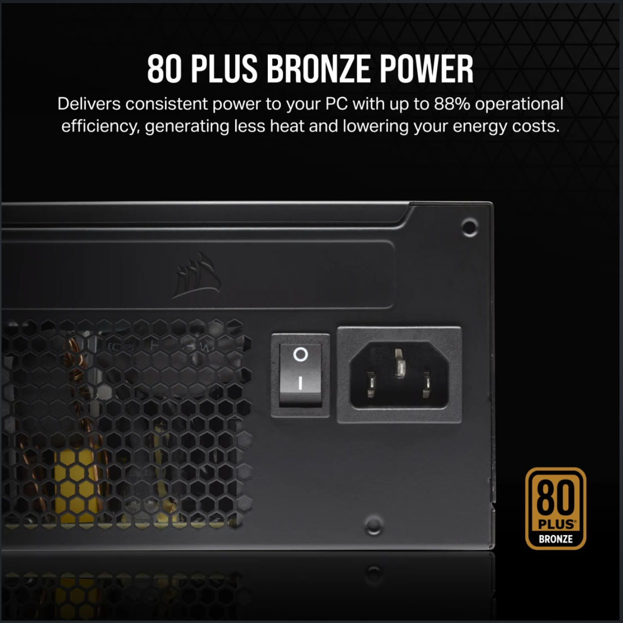 Corsair 650W CX Series, 80 PLUS Bronze Certified, Up to 88% Efficiency, Compact 125mm design easy fit and airflow, ATX PSU 2024 PSCP-CX650-2