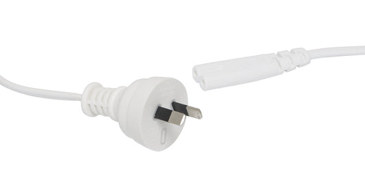 Appliance Power Cables 1.8m Figure 8 C7 2.5A 2 Pin White Appliance Mains Power Cable PW8404